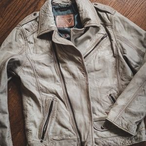 Vintage Guess Jeans Leather Biker Jacket - M